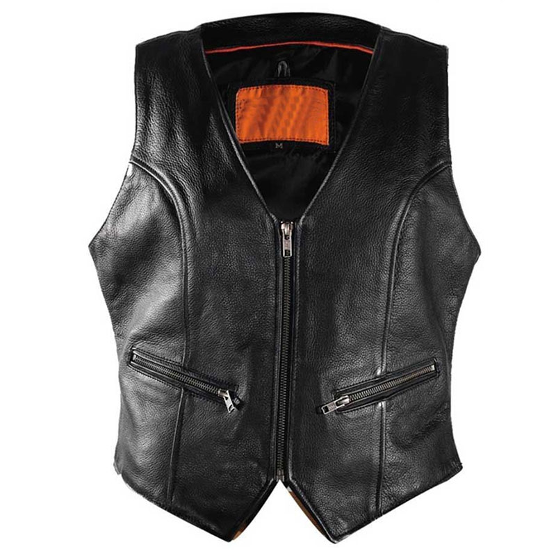 Women Motorbike Leather Vest