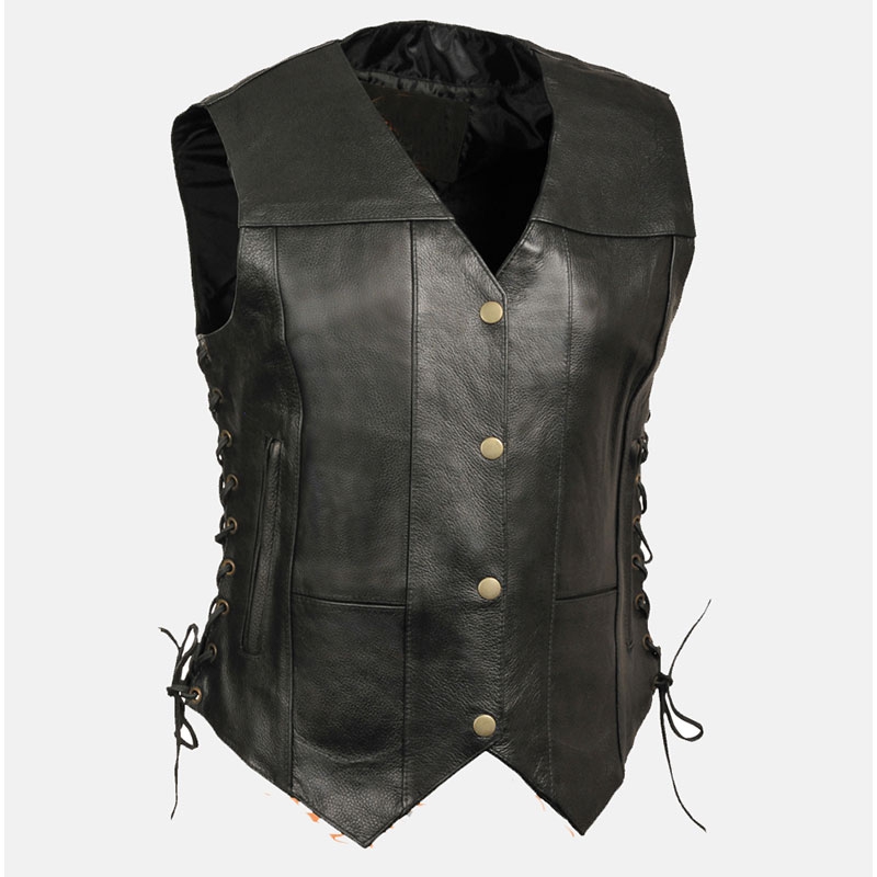 Women Motorbike Leather Vest